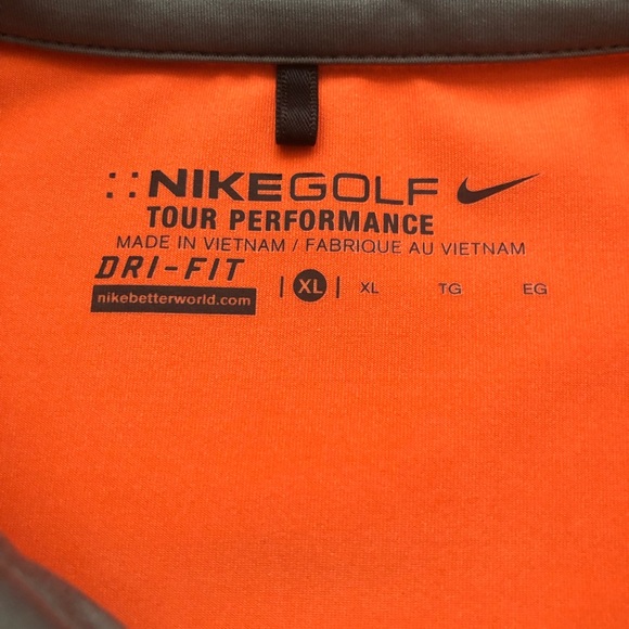 Nike Golf Tour Performance Polo Orange Gray XL - Picture 4 of 5